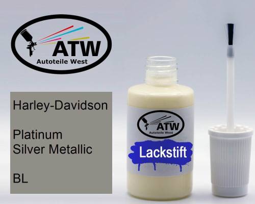 Harley-Davidson, Platinum Silver Metallic, BL: 20ml Lackstift, von ATW Autoteile West.